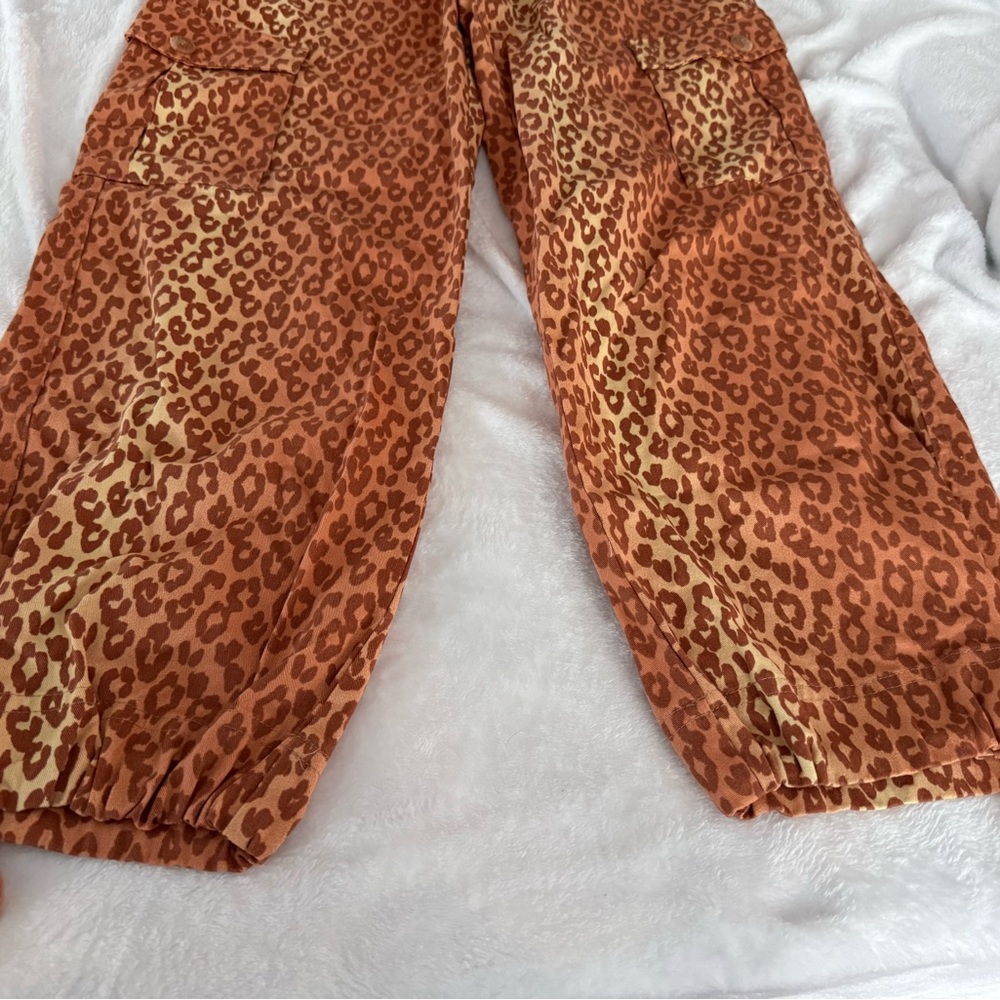 Venus Burnt Orange Brown Animal Print Denim Jogger Pants Size 4 NWOT Mom Jeans - Picture 5 of 8